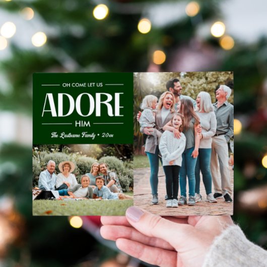 Oh Let We Adore 来 Him GREEN Christian 2写真 シーズンカード