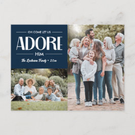 Oh Let We Adore Him NAVY 来 Christian 2写真 シーズンポストカード