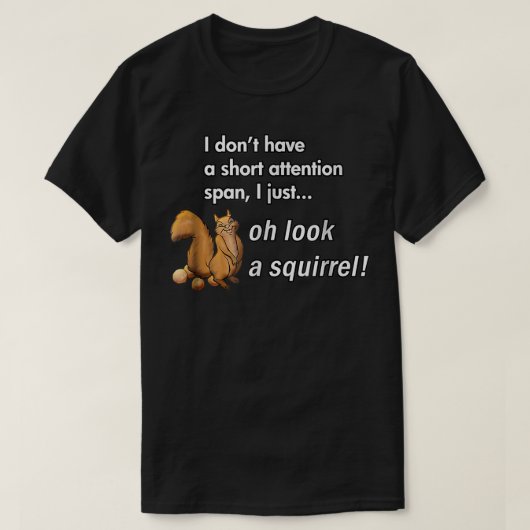 Oh Look A Squirrel Funny ADHD Animal Humor Premium Tシャツ (デザイン正面)