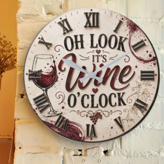 Oh Look It's Wine O'Clock ラージ壁時計
