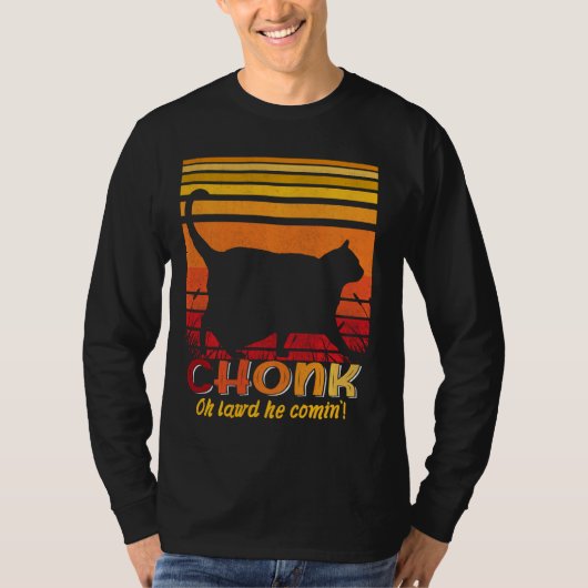 Oh Lord He'来Chonk Scale Catミームミーム Tシャツ (正面)
