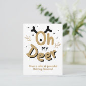 「Oh My Deer」の文字はがきカスタム ポストカード (スタンド正面)