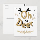 「Oh My Deer」の文字はがきカスタム ポストカード (正面/裏面)