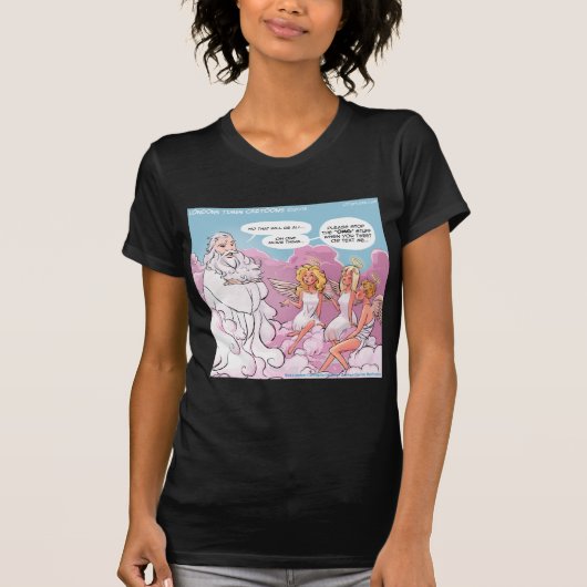 Oh My God (OMG) 天使のテキスト 楽しい Tシャツ (正面)