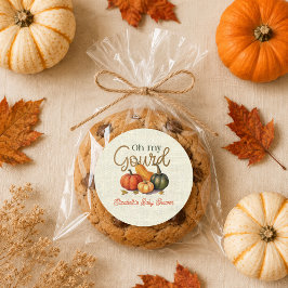 Oh My Gourd リトルパンプキンベイビーシャワー ラウンドシール