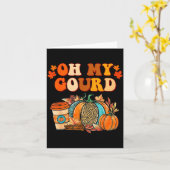 Oh My Gourd Pumpkins Funny Fall Autumn Thanksgivin カード (黄色い花)