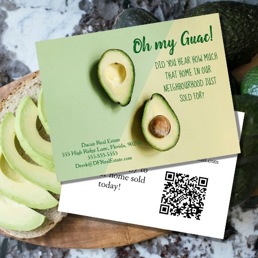 Oh My Guac Realtor Postcard avocado ポストカード