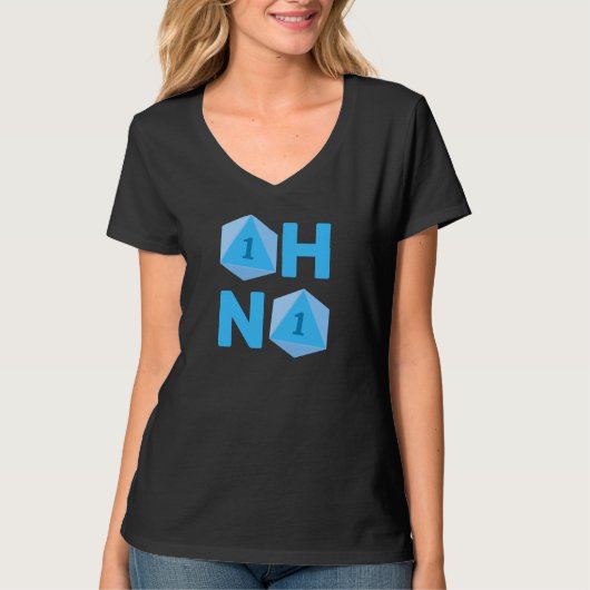 Oh No おもしろい D20女子 Tシャツ (正面)