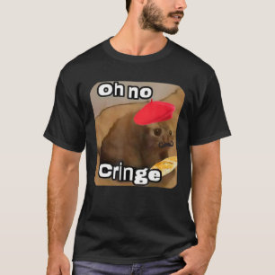 Oh No Cringe Cat フランスの Baguette T Internet Cat M Tシャツ