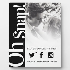Oh no! Hashtag wedding simple bold text large フォトプラーク
