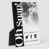 Oh no! Hashtag wedding simple bold text large フォトプラーク (側面)