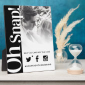 Oh no! Hashtag wedding simple bold text large フォトプラーク (側面)