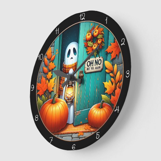 Oh No Not You Again Ghost ラージ壁時計 (傾斜)