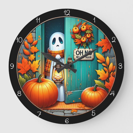 Oh No Not You Again Ghost ラージ壁時計 (正面)