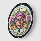 Oh No Not You Again Wall Decor ラージ壁時計 (傾斜)