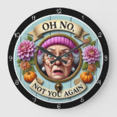 Oh No Not You Again Wall Decor ラージ壁時計 (正面)