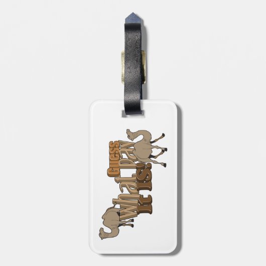 OH OH HUMP DAY CAMEL 気に WHO ラゲッジタグ (裏面縦)