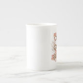 OH OK BUT-トレンディーガーリーローズゴールド花動機 ボーンチャイナマグカップ (正面)