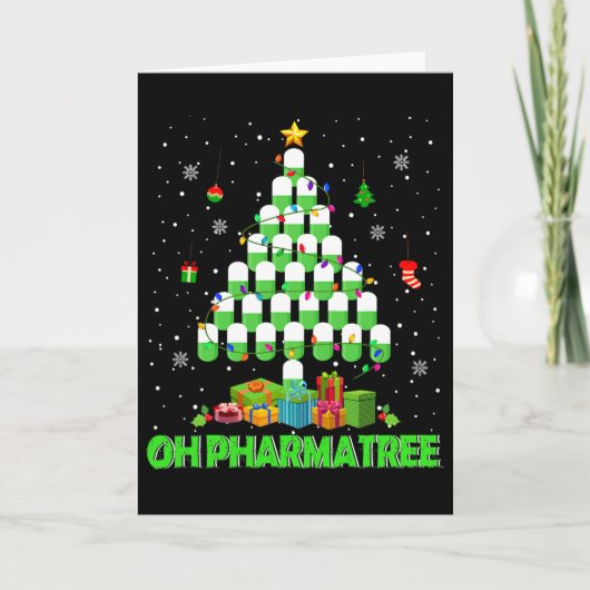 Oh Pharmatree Christmas Tree Pharmacy Medication P カード (正面)