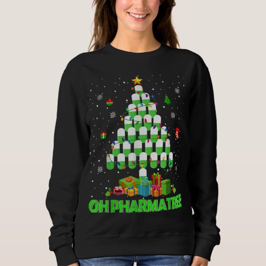 Oh Pharmatree Christmas Tree Pharmacy Medication P スウェットシャツ (正面)