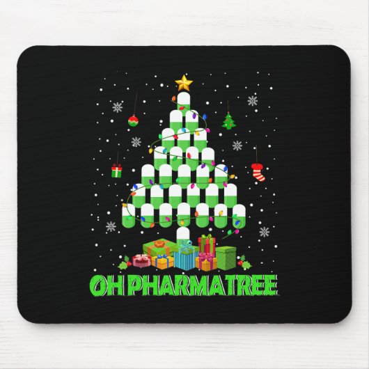 Oh Pharmatree Christmas Tree Pharmacy Medication P マウスパッド (正面)