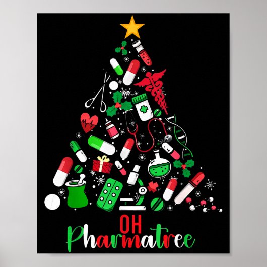 Oh Pharmatree Pharmacy Christmas Pharmacist Tech M ポスター (正面)