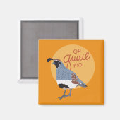 Oh Quail No Illustrated Gambel’s Quail マグネット (正面/裏面)