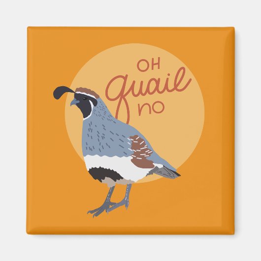 Oh Quail No Illustrated Gambel’s Quail マグネット (正面)
