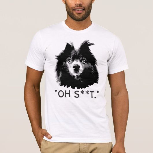 "OH S^^T" Funny Pom Face T-Shirt Tシャツ (正面)