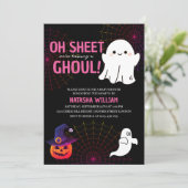 Oh Sheetグールハロウィーンベイビーシャワー 招待状 (スタンド正面)