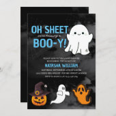 Oh Sheet我々はBoo-y Boyハロウィーンを持っている 招待状 (正面/裏面)