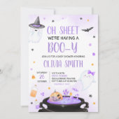 Oh Sheet Boo-yハロウィーンベイビーシャワー 招待状 (正面)