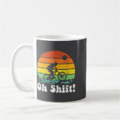 Oh Shift Funny Mountain Bike Rider Biking Retro Cy コーヒーマグカップ (左)