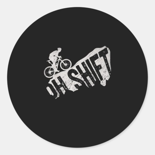 Oh Shift Mountainサイクリング自転車ライダー ラウンドシール (正面)