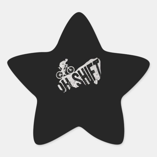 Oh Shift Mountainサイクリング自転車ライダー 星シール (正面)
