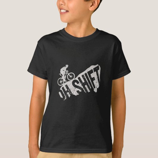Oh Shift Mountainサイクリング自転車ライダー Tシャツ (正面)