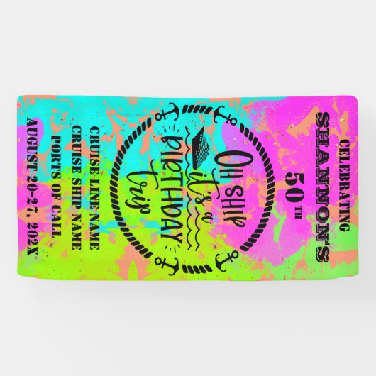 Oh Ship It's A Birthday Trip Cruise Door 横断幕 (横)