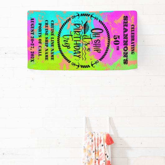 Oh Ship It's A Birthday Trip Cruise Door 横断幕 (インサイチュ)