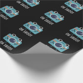 Oh ShootフォトグラファーおもしろいカメラPun Dark BG ラッピングペーパー (角)