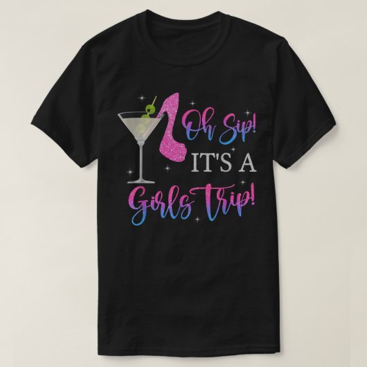 Oh SipガールズトリップTシャツfor Women BFFパーティースクア Tシャツ (デザイン正面)