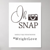 Oh Snapの写ミニマル真のハ結婚シタグサイン ポスター (正面)