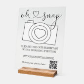 Oh Snapの写真結婚ハッシュタグパーソナライズされた アクリルサイン (傾斜)