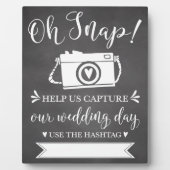 Oh Snapの結婚ハッシュタグ記号 フォトプラーク (正面)