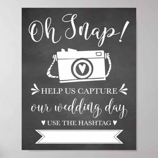 Oh Snapの結婚ハッシュタグ記号 ポスター (正面)