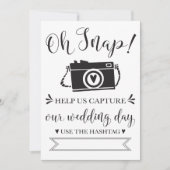 Oh Snapの結婚ハッシュタグ記号 招待状 (正面)