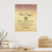 Oh Snapソーシャルメディアラベルポスター金ゴールドバラグリッター ポスター (キッチン)