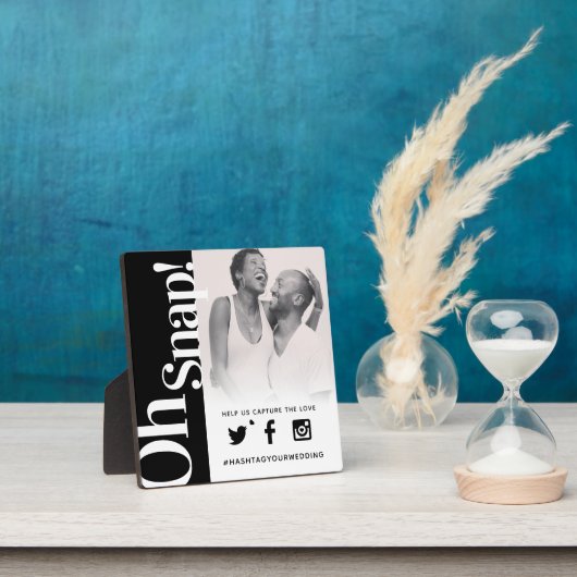 Oh snapハッシュタグ結婚のシンプルはっきりした文字 フォトプラーク (インサイチュ)