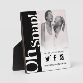 Oh snapハッシュタグ結婚のシンプルはっきりした文字 フォトプラーク (正面)