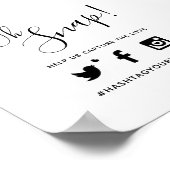 Oh snapハッシュタグ結婚のシンプル文字モノ ポスター (角)