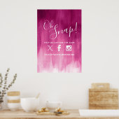 Oh snapハッシュタグ結婚のピンクの赤いアーモダント ポスター (キッチン)